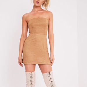 NWOT PrettyLittleThing Faux Suede Dress- 2